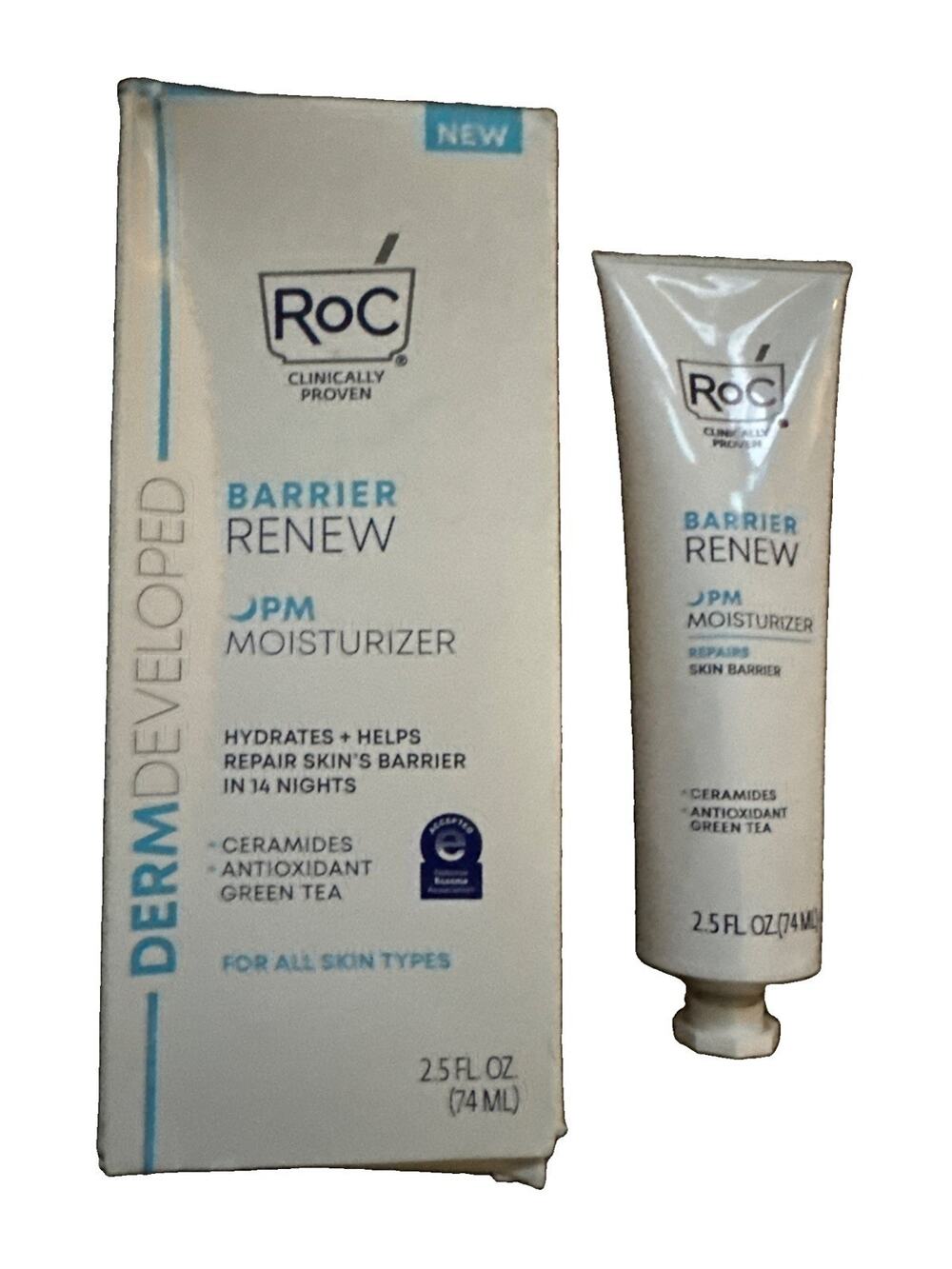 RoC Barrier Renew PM Moisturizer - 2.5oz NIB Hydrates Repairs Skin Barrier